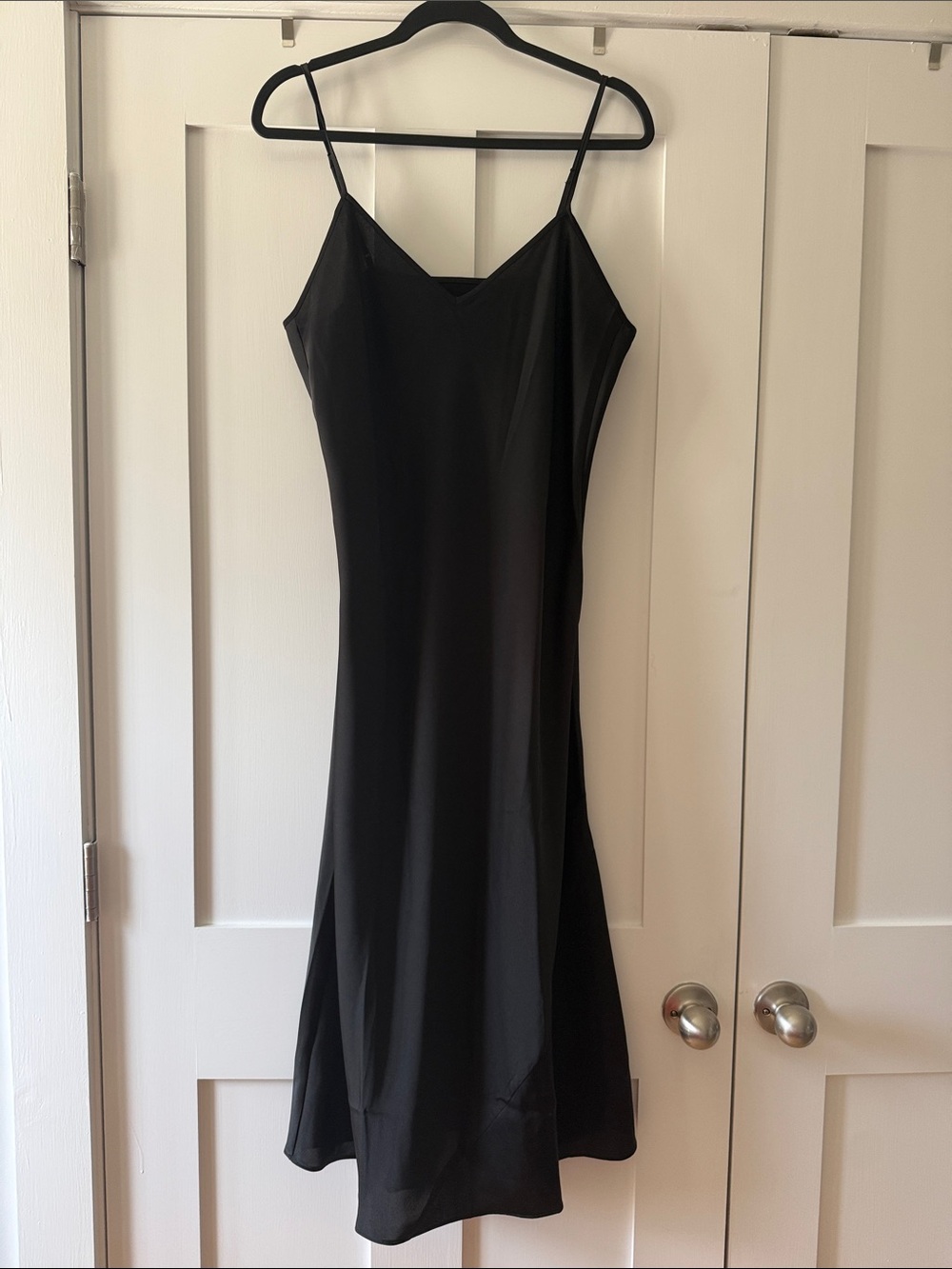 knix Black Midi Slip Dress with Spaghetti Straps NEVER WORN